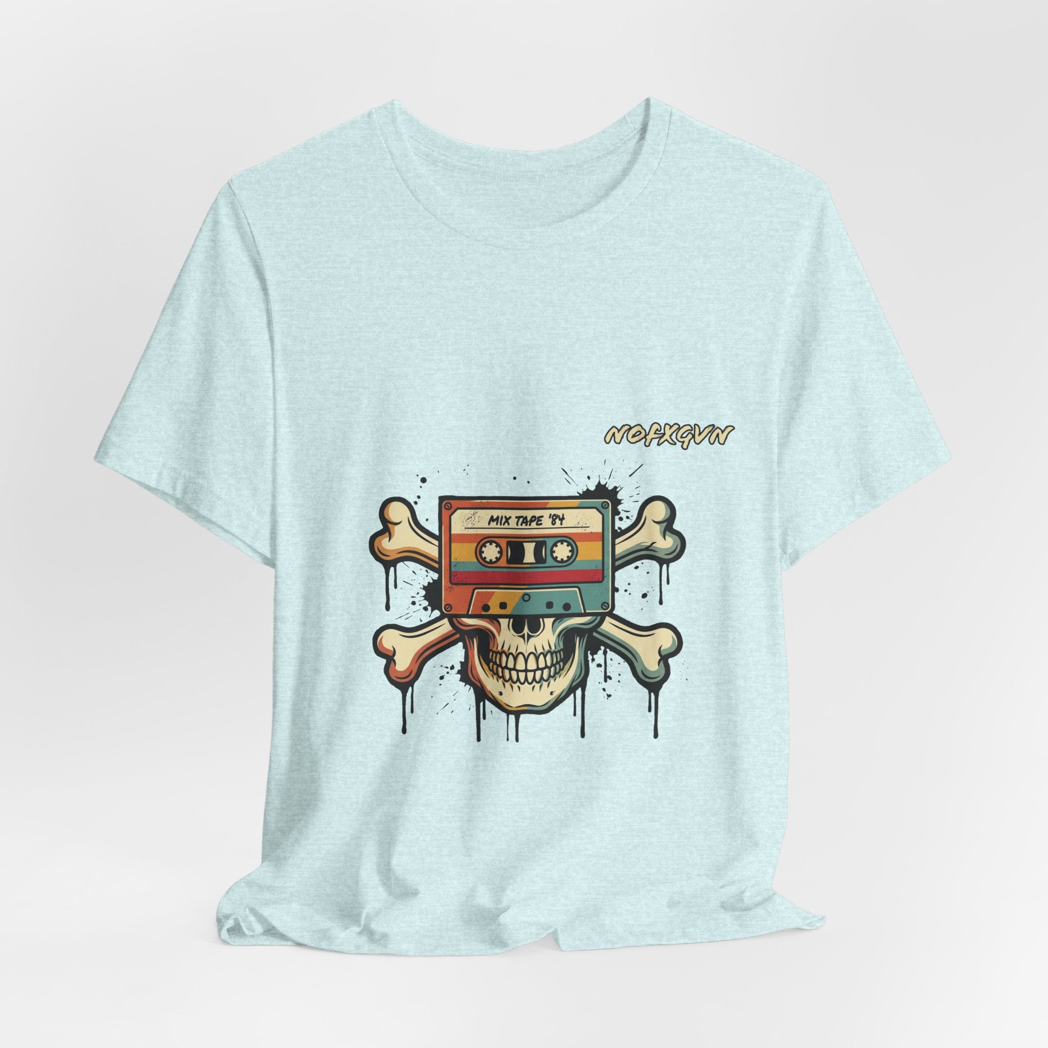 Retro Pirate Music T-Shirt in Heather Prism Ice Blue | NOFXGVN