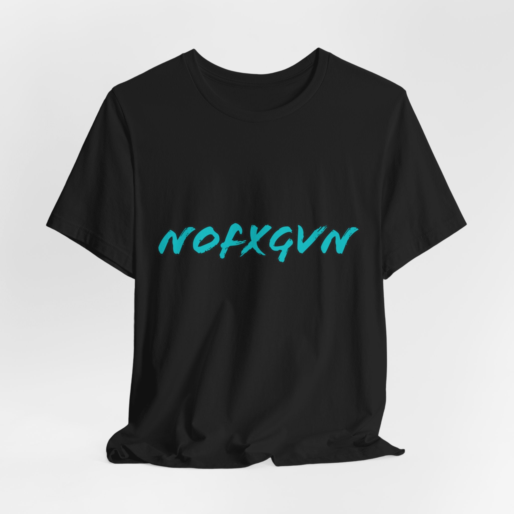 Graphic Tee - "NOFXGVN" Retro Aqua Script T-Shirt