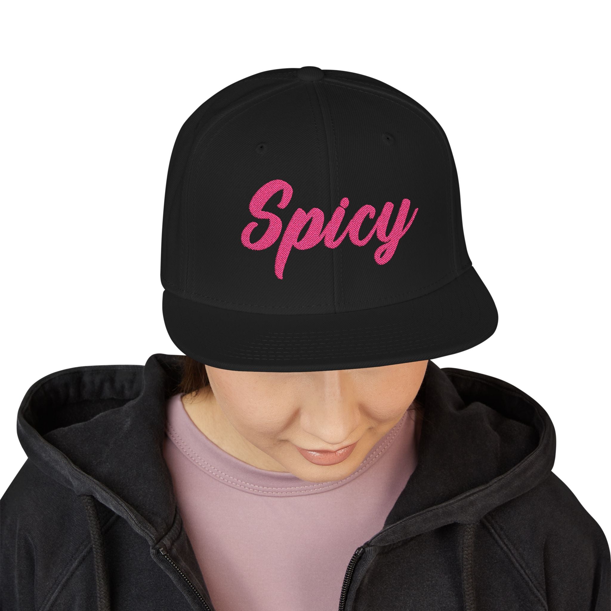 Pink 'Spicy' Embroidered Snapback Hat