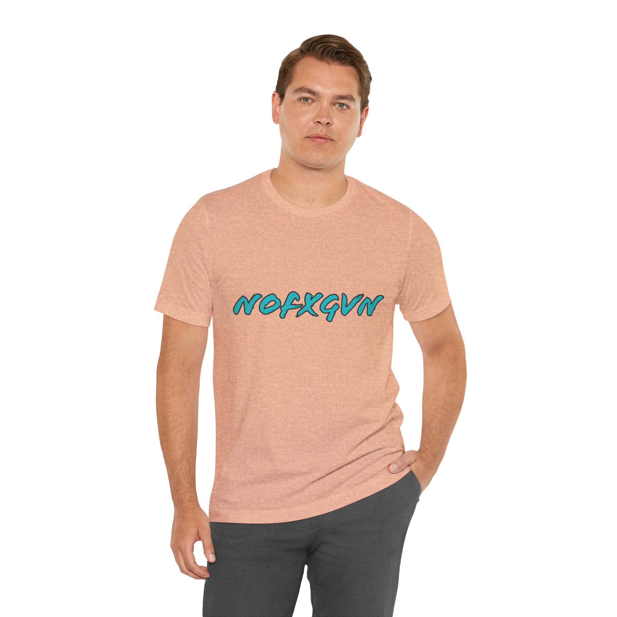 Graphic Tee - "NOFXGVN" Retro Aqua Script T-Shirt