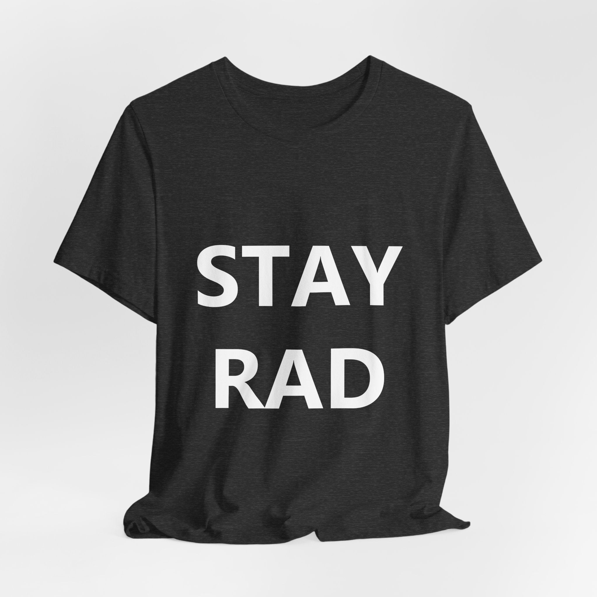 Stay Rad T-Shirt — White Bold in Dark Grey Heather | NOFXGVN