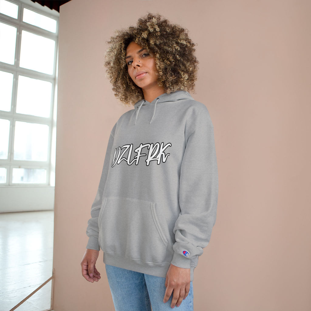 DZLFRK White Text Champion Hoodie — view 6 | NOFXGVN