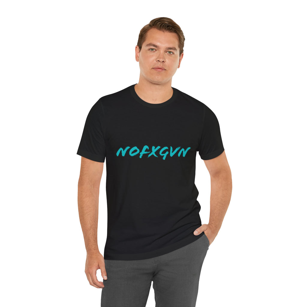 Graphic Tee - "NOFXGVN" Retro Aqua Script T-Shirt