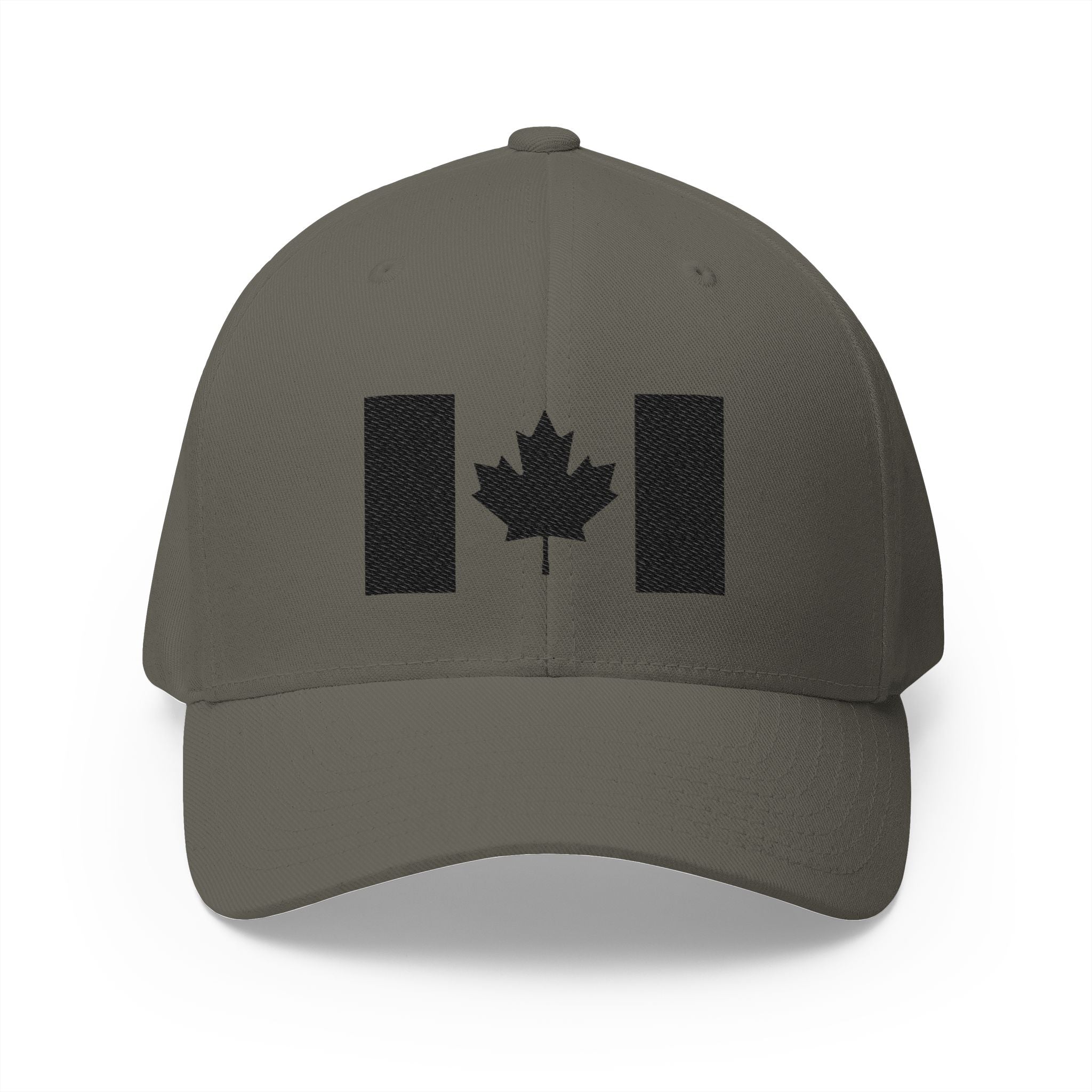 Embroidered Canadian Flag Flex-Fit Cap in Olive | NOFXGVN