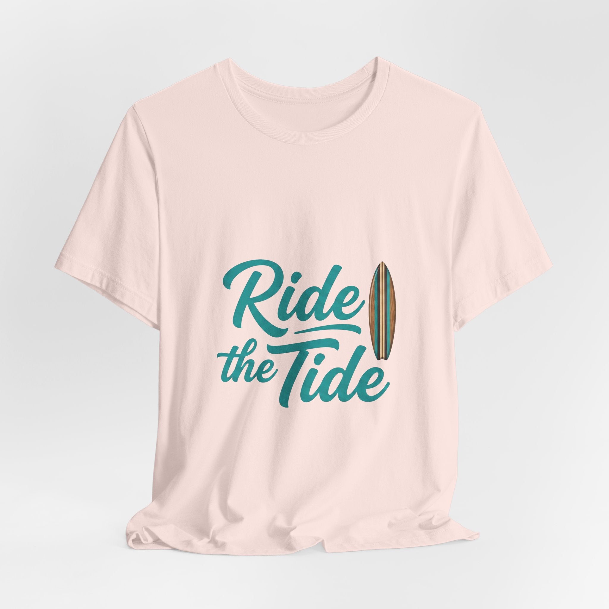 Ride the Tide Surf T‑Shirt – Coastal Beach Vibes Tee with Surfboard Graphic