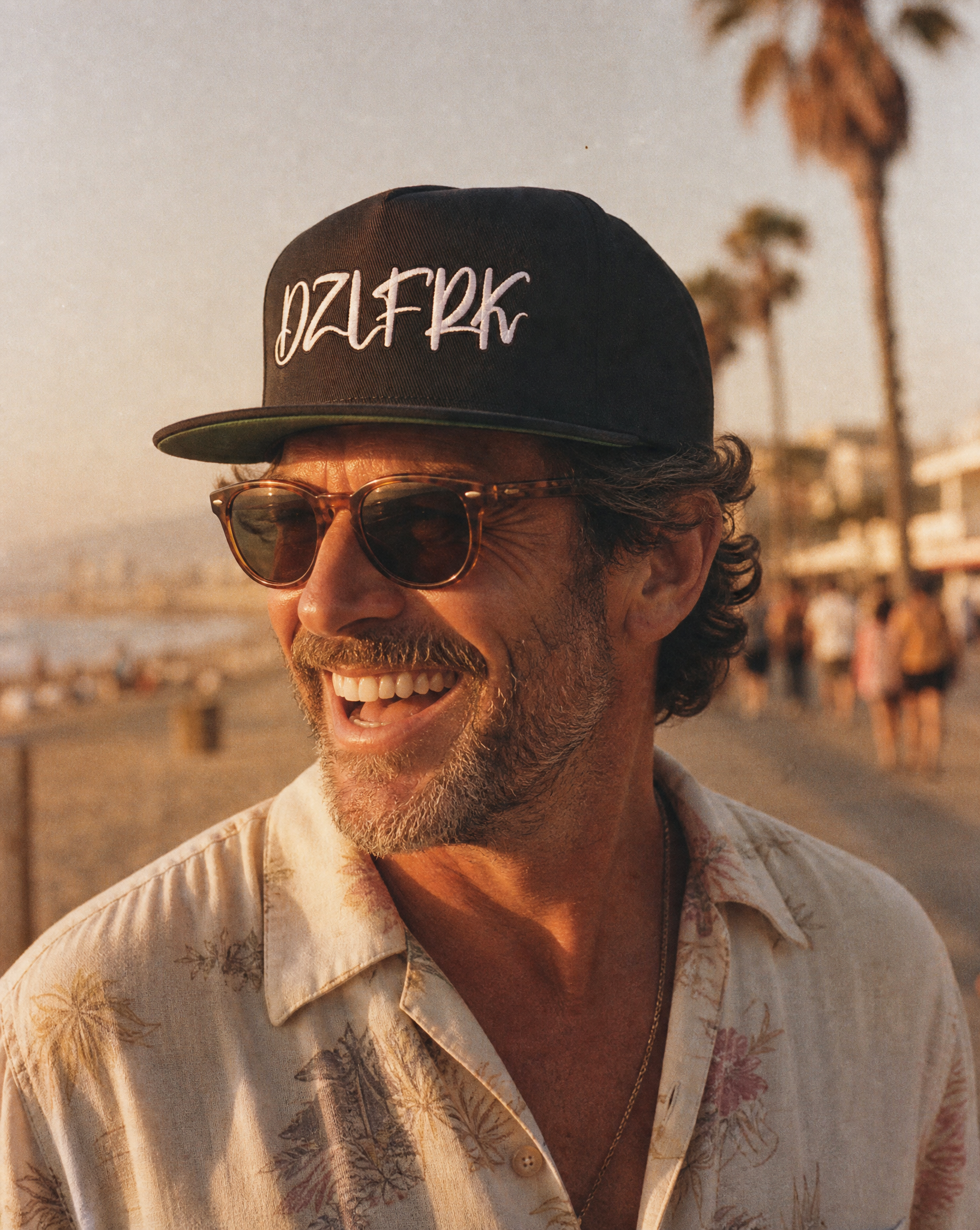 DZLFRK Script Logo Flat Bill Cap | Embroidered Snapback | NOFXGVN