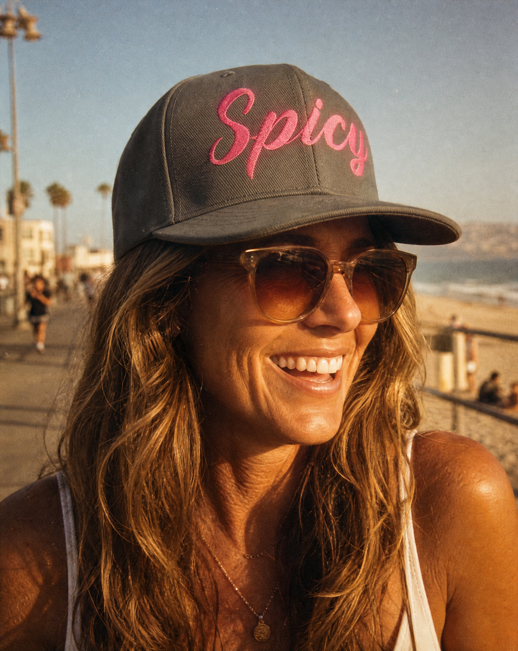Pink 'Spicy' Embroidered Snapback Hat | NOFXGVN