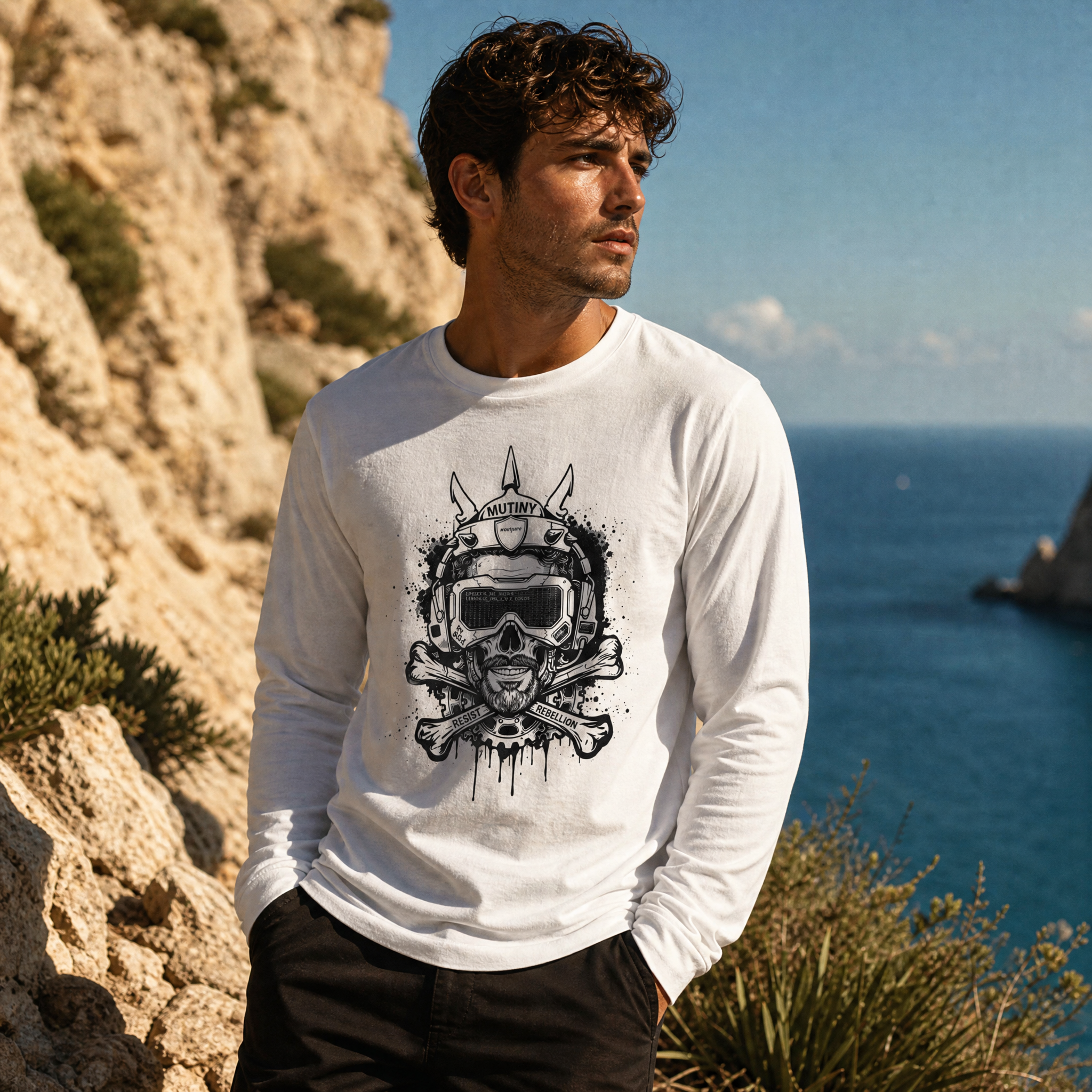 Skull Pilot Long Sleeve Tee | NOFXGVN